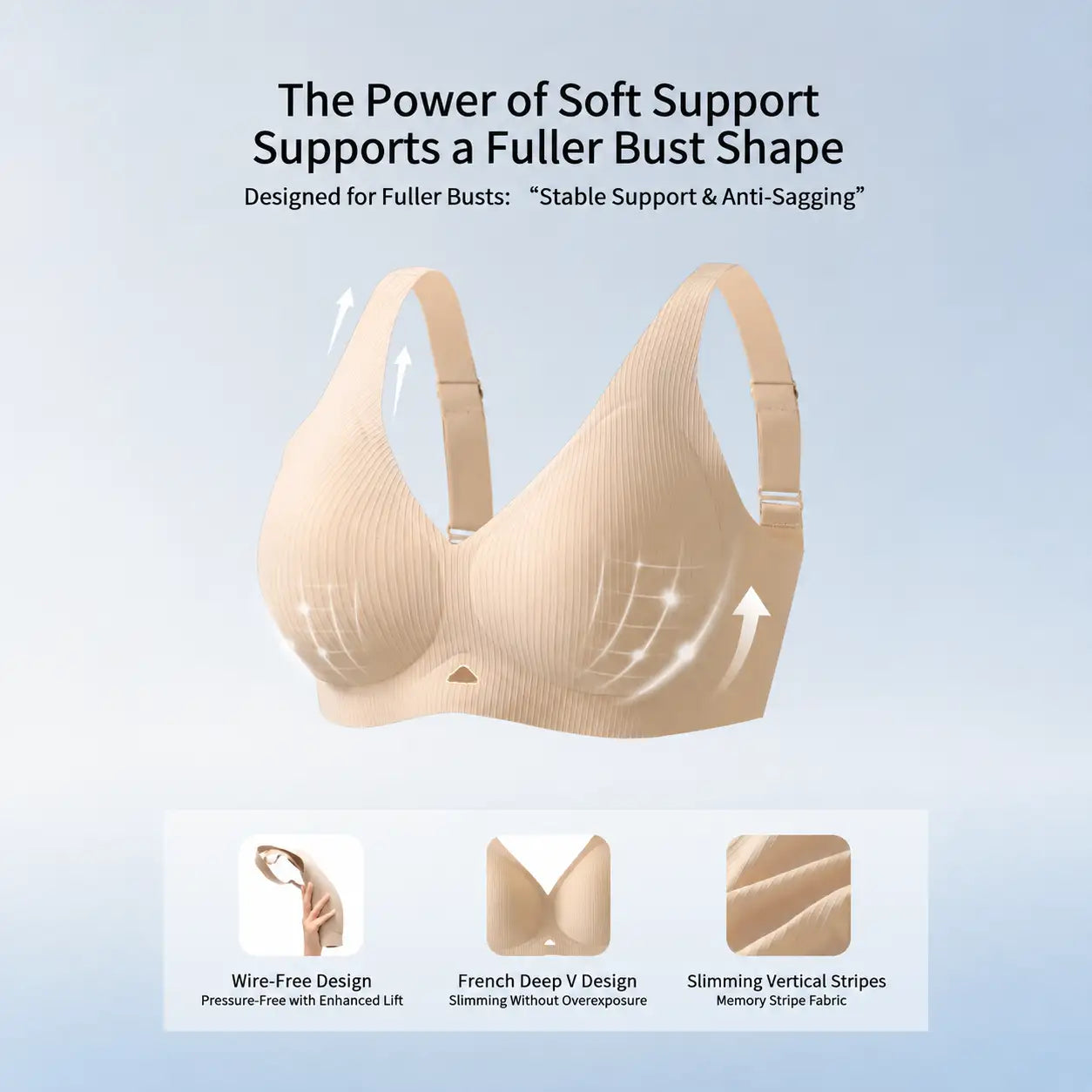 Deep V Wireless Full Coverage Bra Main Features